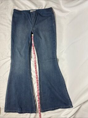 Free People Dark Blue Flare Jeans Wide Leg